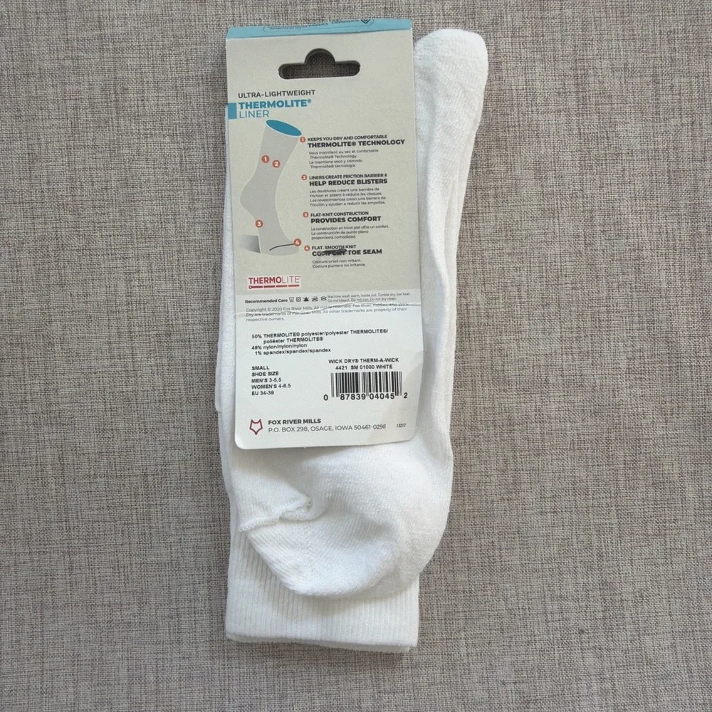 Fox River Socks Small Ultra-lightweight liner Base layer Thermolight Wick Dry